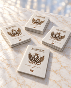 Kit 10 - Pasaporte Diplomático Celestial ARYVONNE | Edición blanca en español