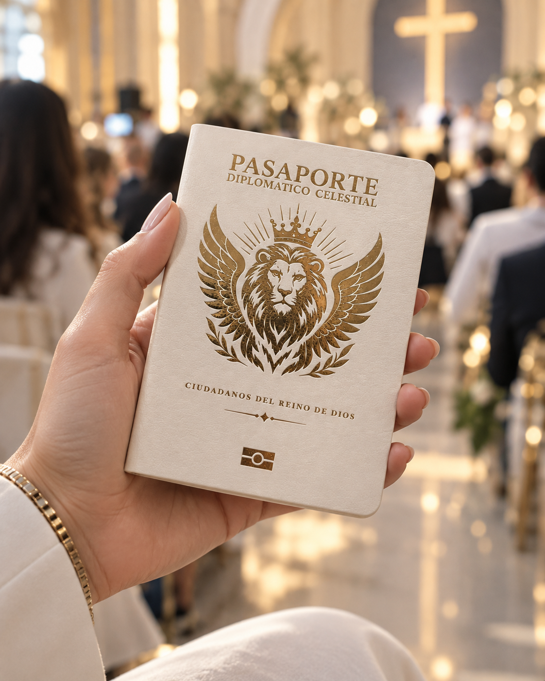 Pasaporte sostenido durante un encuentro