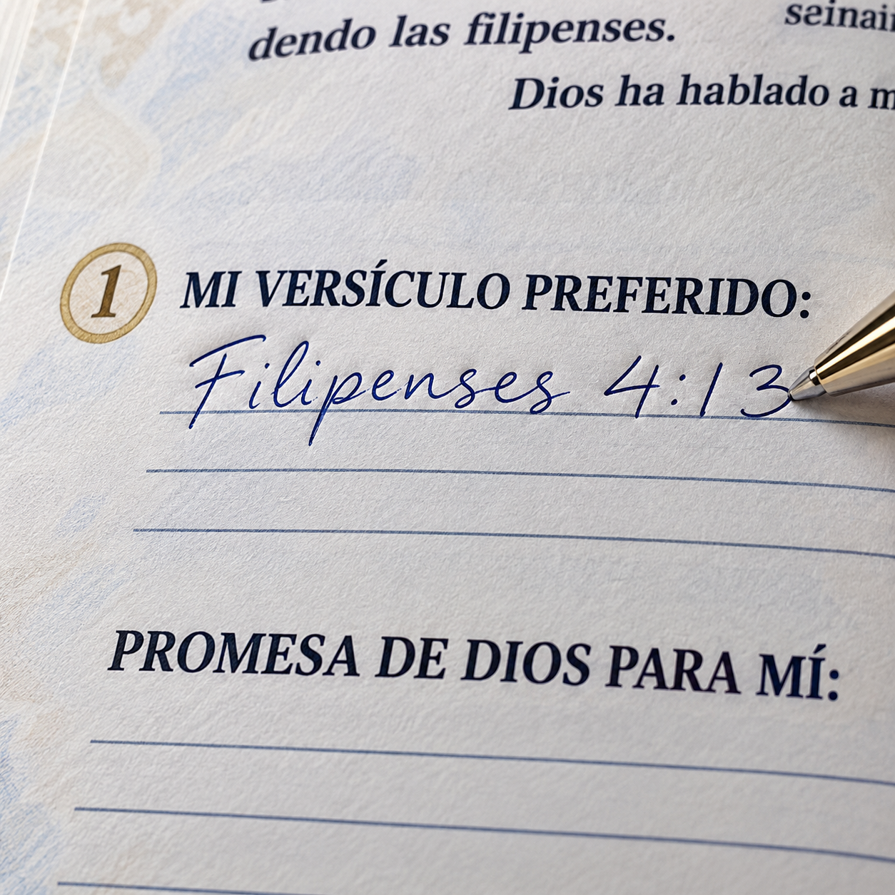 Detalle de las páginas para escribir